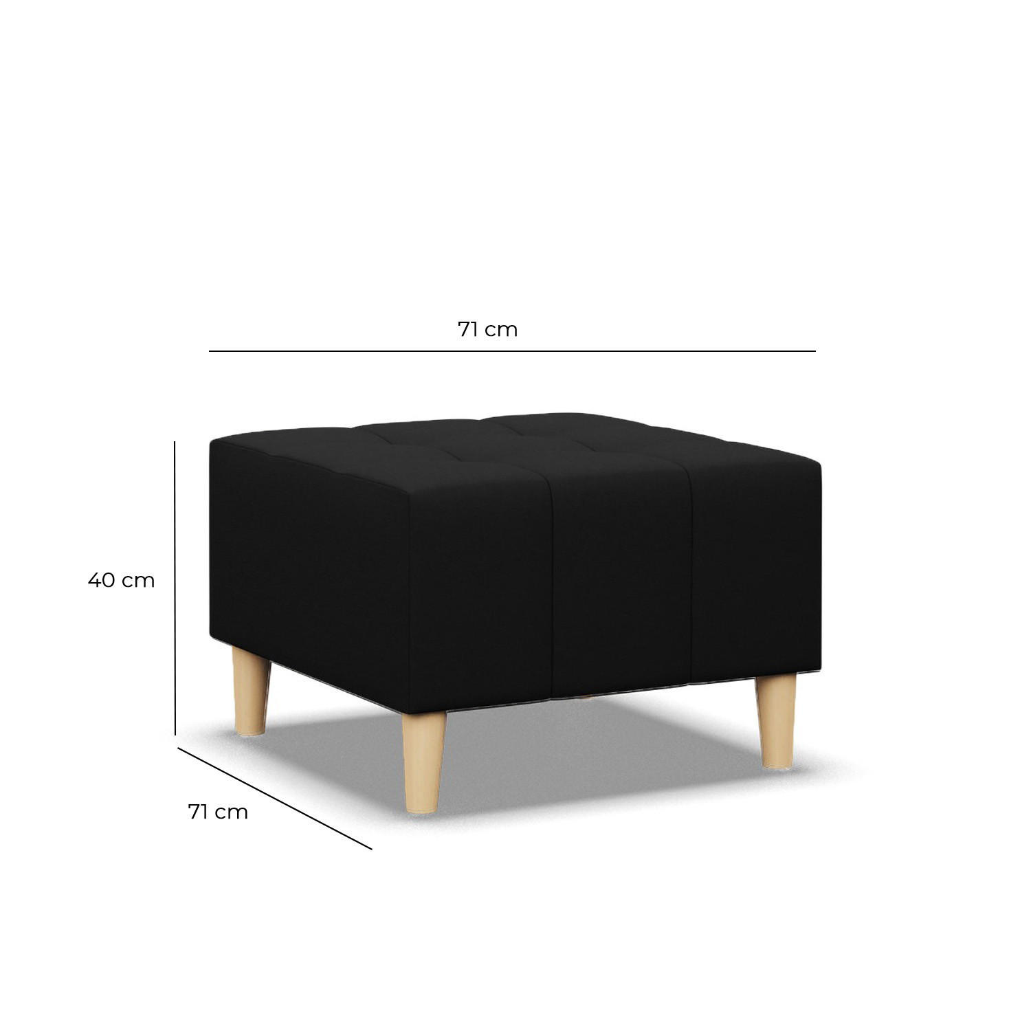 Thumbnail - Xxxl Sitzpouf, Schwarz, Textil, 70x40x70 cm, Wohnzimmer, Hocker, Sitzhocker