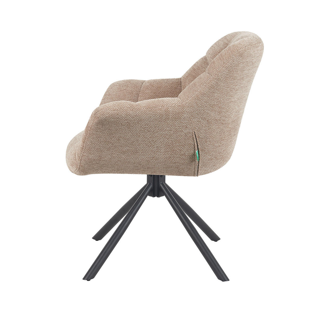 DREHSTUHL Mika-Luka 2er-Set - Beige/Schwarz, Textil/Metall (65/81/66cm) - DUBI Möbel