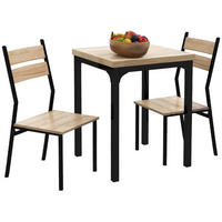 ESSGRUPPE mit Tisch und 2 Stühlen, platzsparendes Möbelset für Küche, Wohnzimmer und Esszimmer, helles Eichenholz - Brombeere, Kunststoff (60/76/60cm)