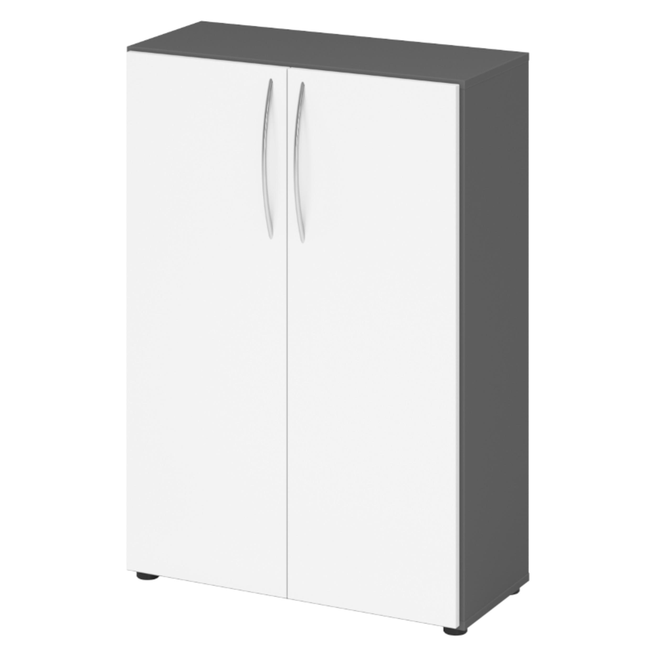 AKTENSCHRANK - 3 Ordnerhöhen 35/80/114,4 cm in Graphitfarben/Weiß - Graphitfarben/Weiß, Holzwerkstoff (80/114.4/35cm) - bümö