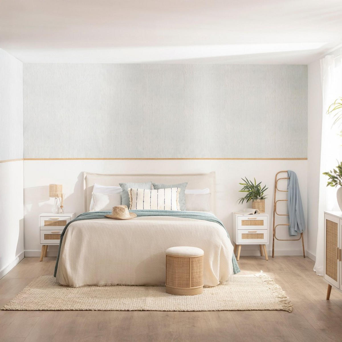 NACHTTISCH MIT 1 SCHUBLADE Tahiti Weiß 40 cm x 56 cm - Weiß, Holzwerkstoff (40/56/40cm) - Klast Home