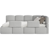 KINDERBETT Cloudy Hellgrau 120 x 200 cm - Hellgrau/Schwarz, Kunststoff/Textil (120/200cm) - Selsey