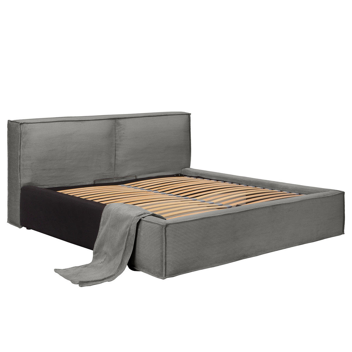 POLSTERBETT - Graphitfarben, Textil (220/200cm) - home24