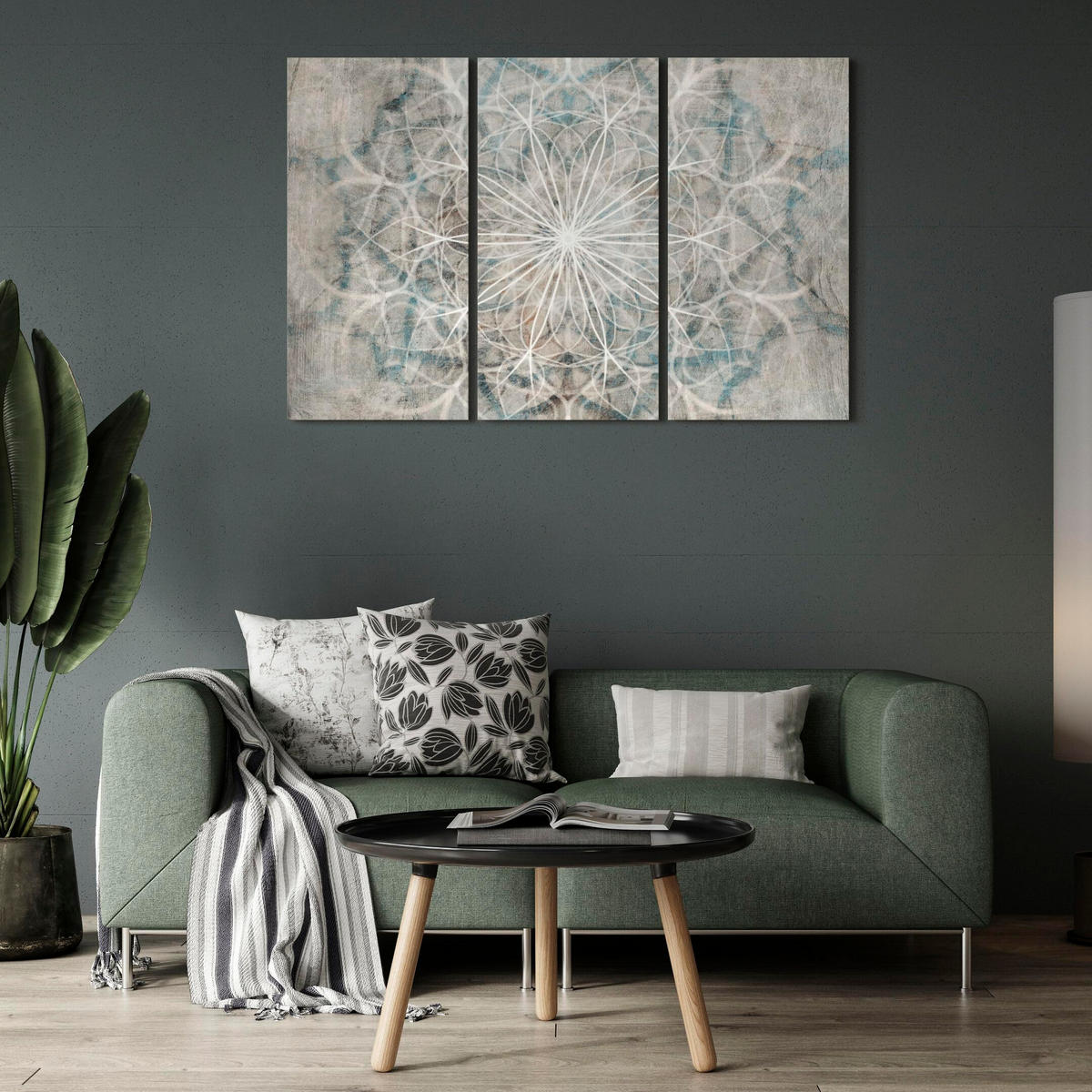 LEINWANDBILD Boho 3-tlg. 120x80 cm - Multicolor, Holz (120/80cm) - LUMASOUL