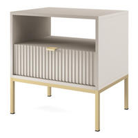 NACHTTISCH Kaschmir NEW Mit Goldfarbenen Beinen - Kaschmir/Ecru, Holzwerkstoff (54/56/39cm) - Sepro Meble
