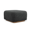 POUF Chenille Stoff Grau - Dunkelgrau/Braun, Holz/Textil (83/95/41cm) - Makamii