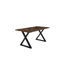 ESSTISCH LUBIN - Schwarz/Braun, Holz/Metall (80/140/77cm) - SAM