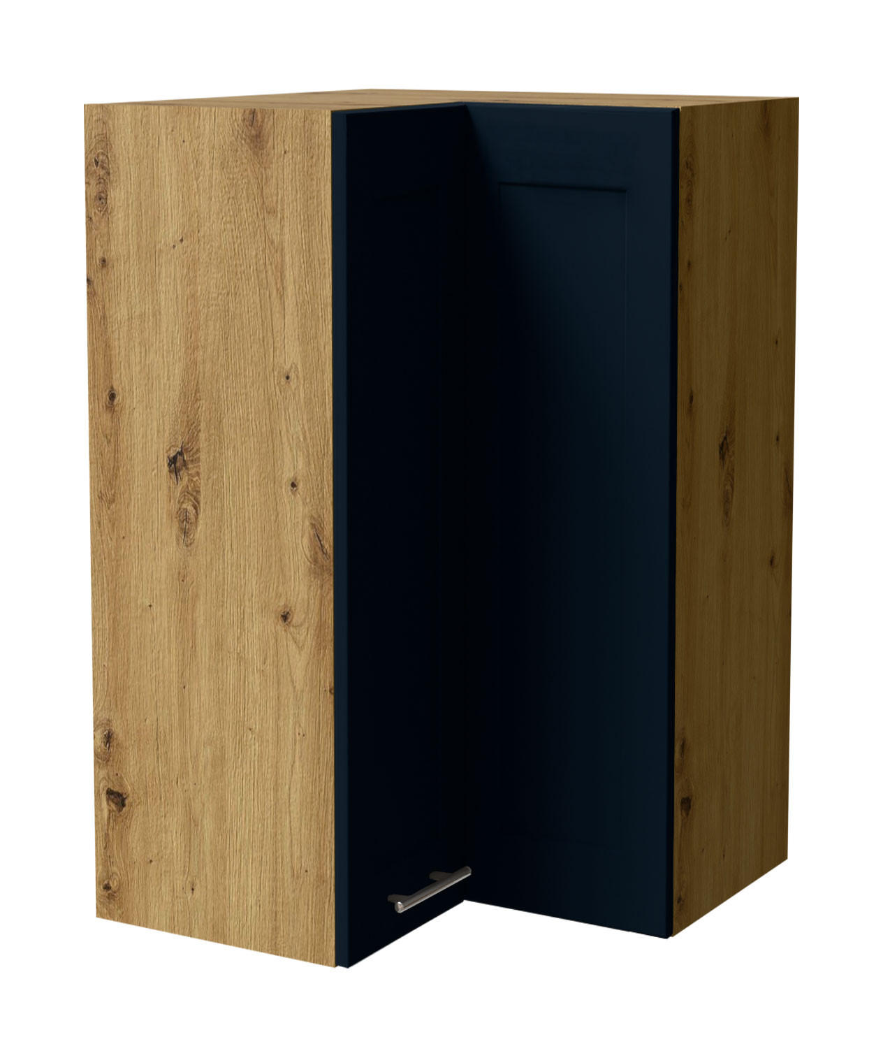 ECKHÄNGESCHRANK Oslo W14/60 Eiche Artisan / Indigo Matt 60 / 60 / 96cm - Eiche Artisan/Dunkelblau, Holz/Holzwerkstoff (60/96/60cm) - Feldmann-Wohnen