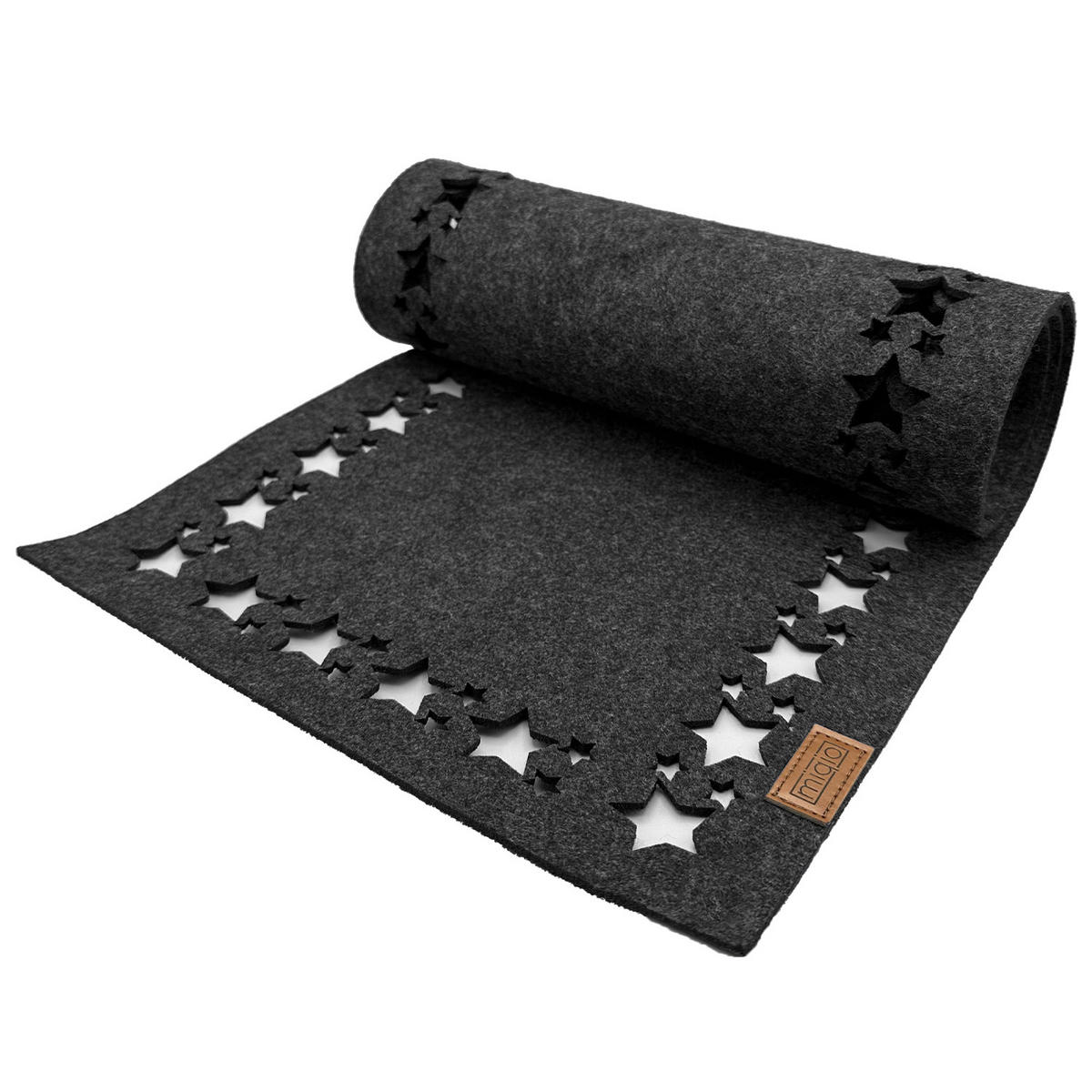 TISCHLÄUFER WEIHNACHTSSTERN - Hellgrau, Textil (150/40/1cm) - Miqio Design