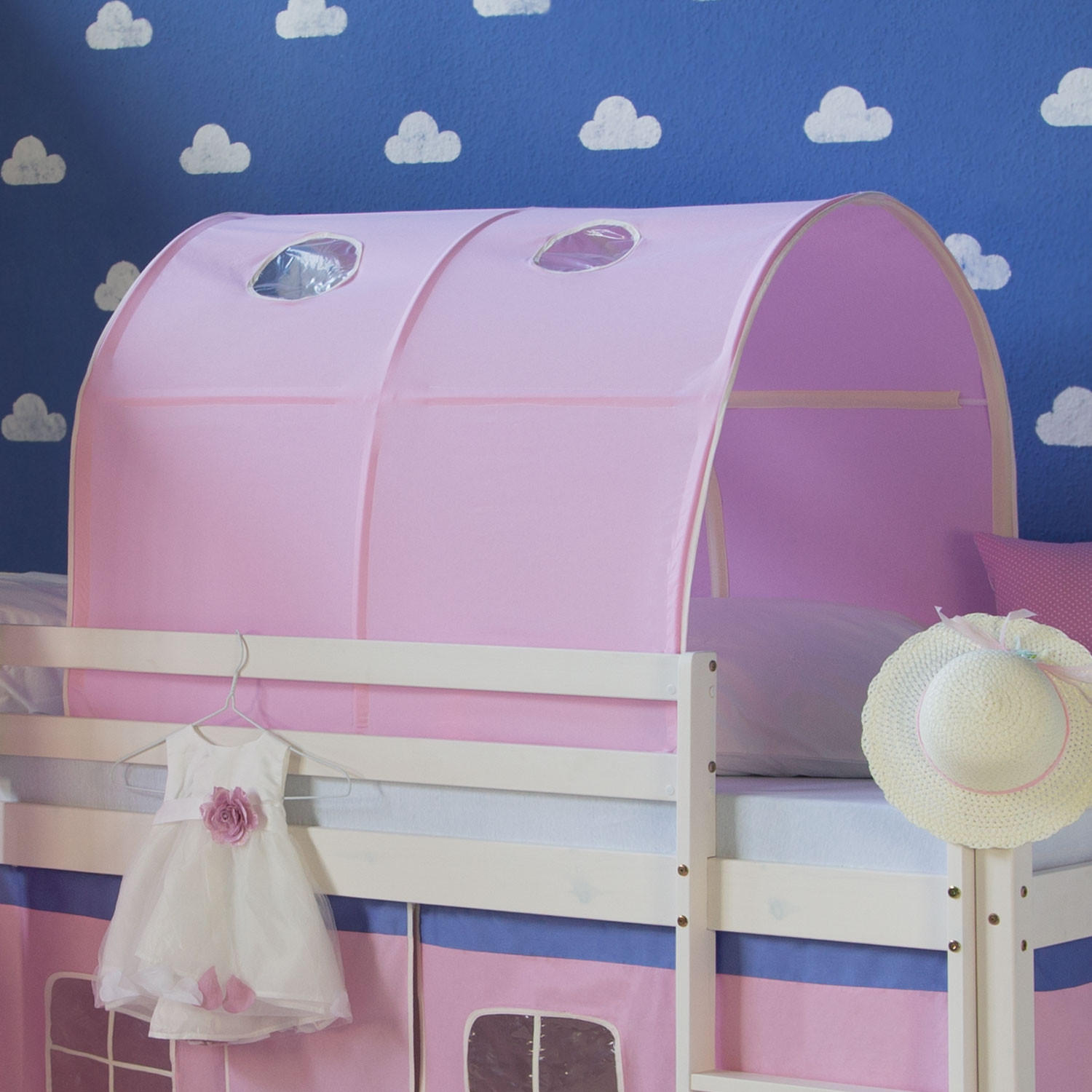 TUNNELSET für Hochbett 90 cm Rosa - Rosa, Textil (90/70/100cm) - Homestyle4u