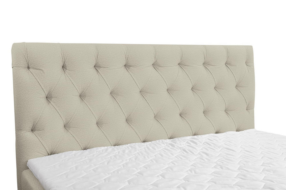 BOXBETT CLIPSO mit zwei Bettkästen H2/H3 Matratze 160 x 200 cm - Beige, Holzwerkstoff (160/200cm) - VENASI MÖBEL