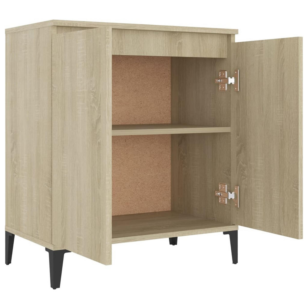 SIDEBOARD mit 2 Türen, Metallbeinen 60/35/70 cm aus Holzwerkstoff Sonoma-Eiche Dekor - Sonoma Eiche, Holz (60/70/35cm) - vidaXL