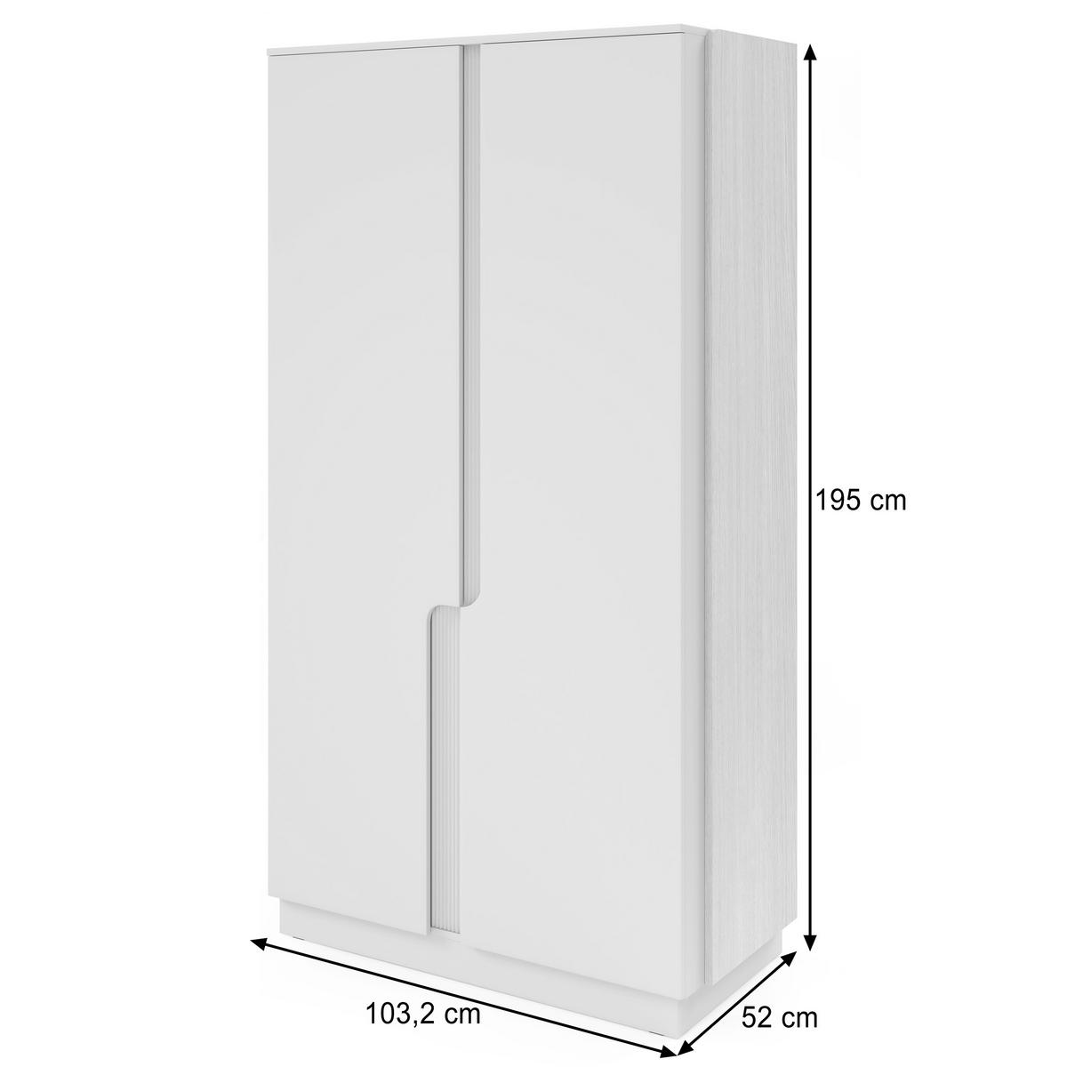 DREHTÜRENSCHRANK Positivo mit 2 Türen, 103 cm, Alba-Nuss + Kaschmir - Nussbaumfarben, Holzwerkstoff (103/195/52cm) - Beautysofa
