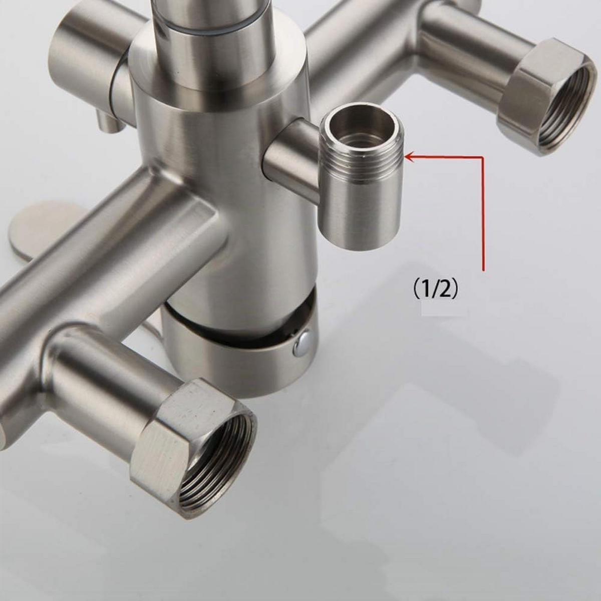 KÜCHENARMATUR, 360° drehbar, 2 Strahlarten, aus lebensmittelechtem 304 Edelstahl, gebürstetes Nickel - Silberfarben, Metall (21.5/22/28cm) - TVTIUO