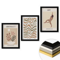 WANDBILDER 3er-Set - 20x30 cm Schwarzer Rahmen - Matisse Boho abstrakte Muster - Schwarz, Kunststoff (20/30cm) - ArtPrintCave