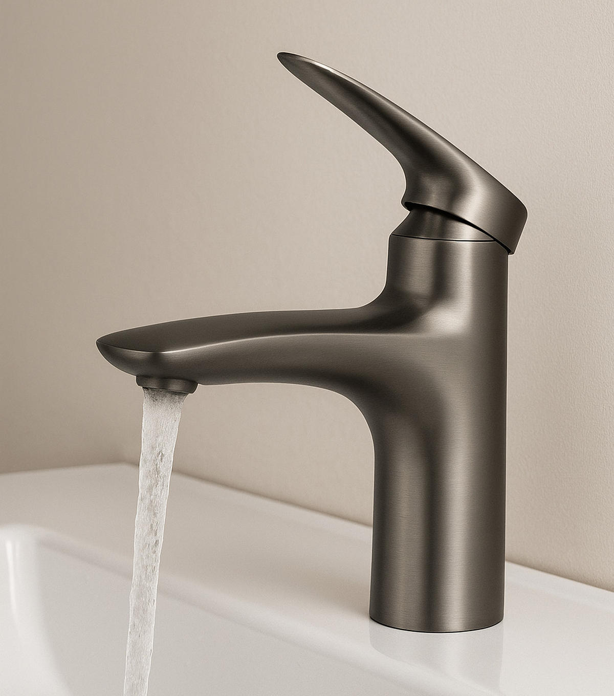 WASCHTISCHARMATUR Nola Grau - Grau, Metall (5/20/5cm) - Badplaats