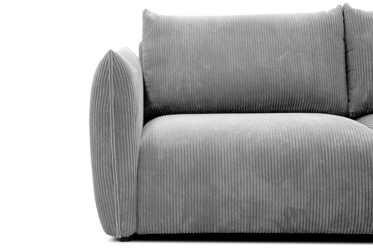 ECKSOFA TAUER 5-Sitzer, hellgrau - Hellgrau/Schwarz, Holzwerkstoff/Kunststoff (294/173cm) - Courtois Laville