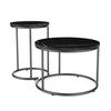 COUCHTISCH-SET Ottawa Schwarzer Marmor 55 x 55 cm 2 Teile - Schwarz Hochglanz, Holzwerkstoff (55/55/34.5cm) - Vicco