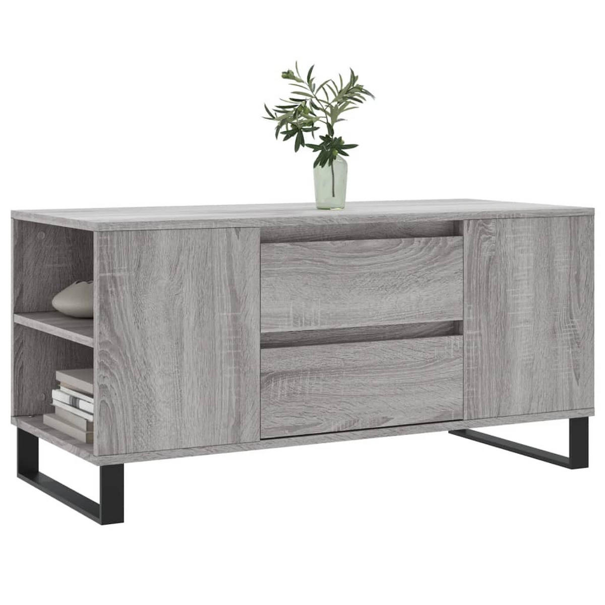 COUCHTISCH Grau Sonoma 102x44,5x50 cm Holzwerkstoff - Grau, Holzwerkstoff (102/44.5/50cm) - furnicato
