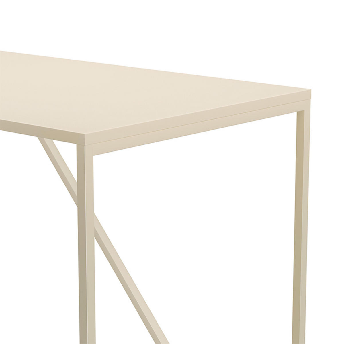 ESSTISCH, Ekru - Weiß, Metall (120/80/78cm) - Oviala