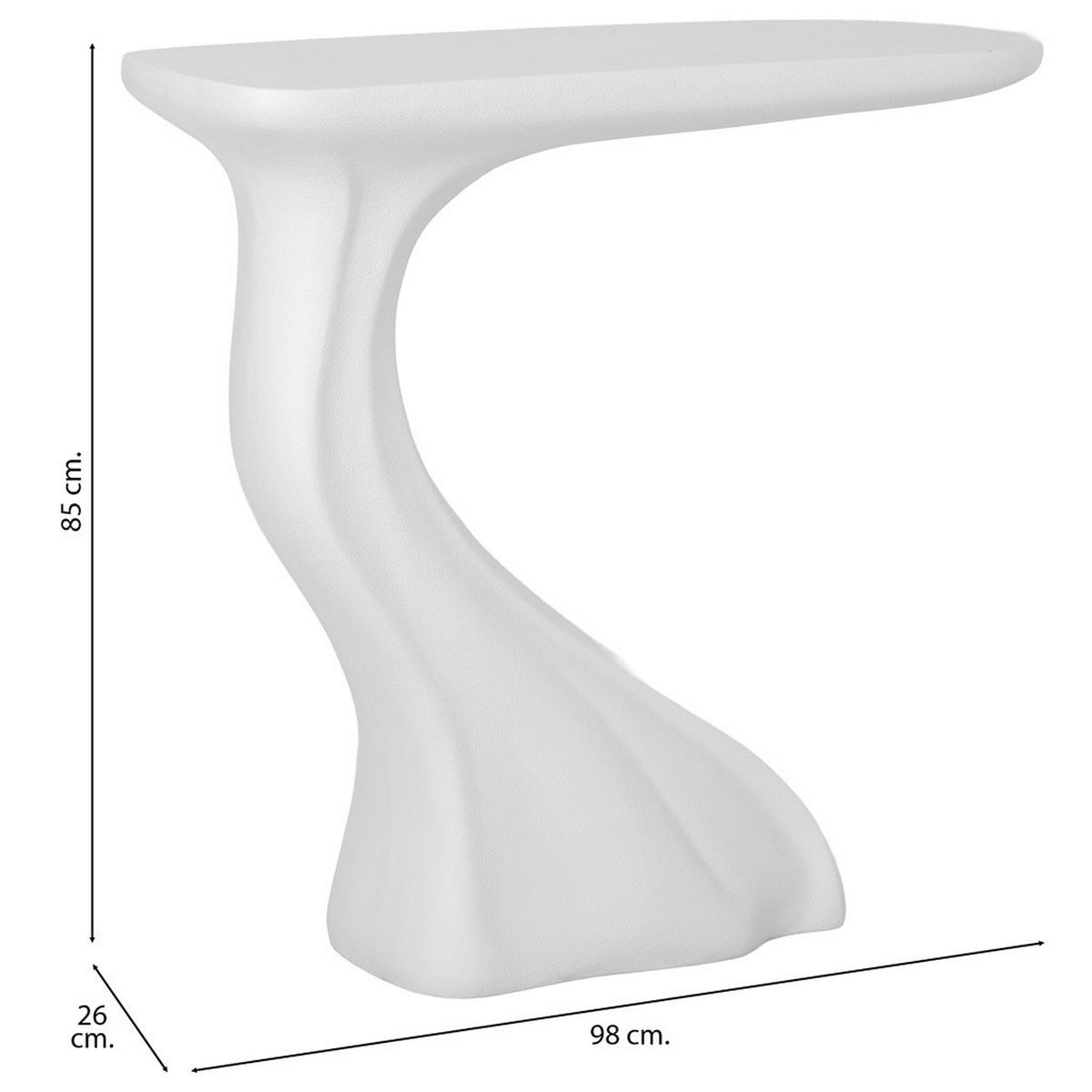 KONSOLENTISCH aus Metall und Holz, weiß, 98x26x85cm - Weiß, Holz (26/98/85cm) - Wanderlust
