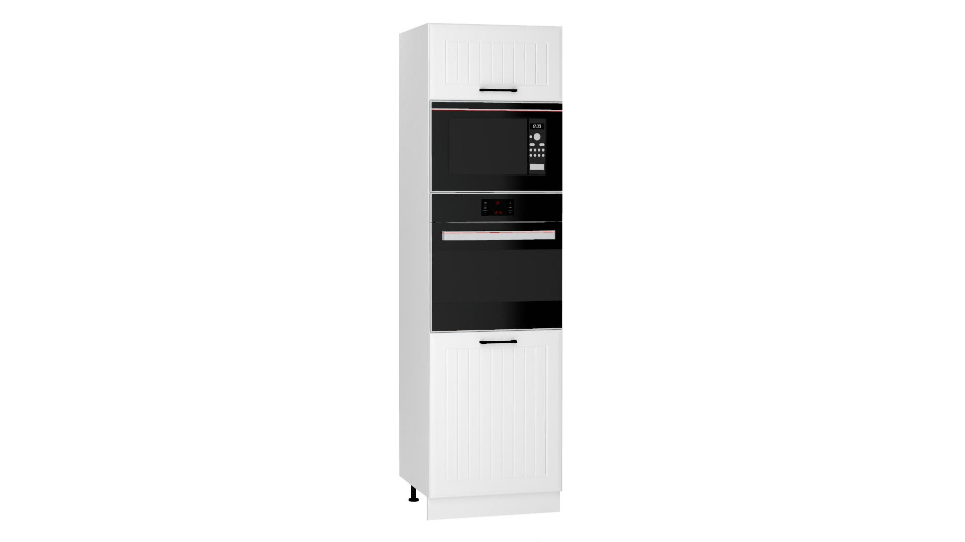 MIKROWELLENUMBAUSCHRANK D60PK MVP/L - Arvion - Stilvolles Küchenelement - Weiß, Holz/Metall (60/213.3/56cm) - ROYAL24_MARKT