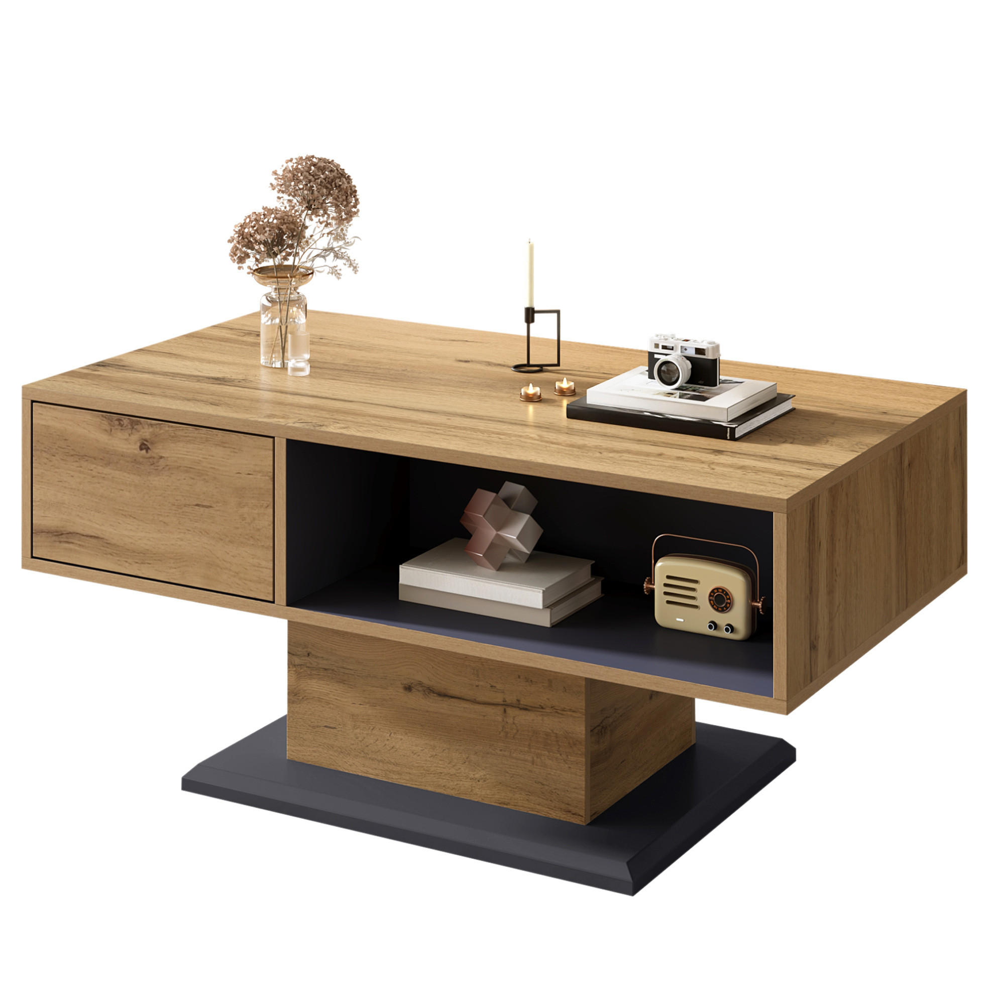 Meubliv Couchtisch Grau 50x46.5x100 cm