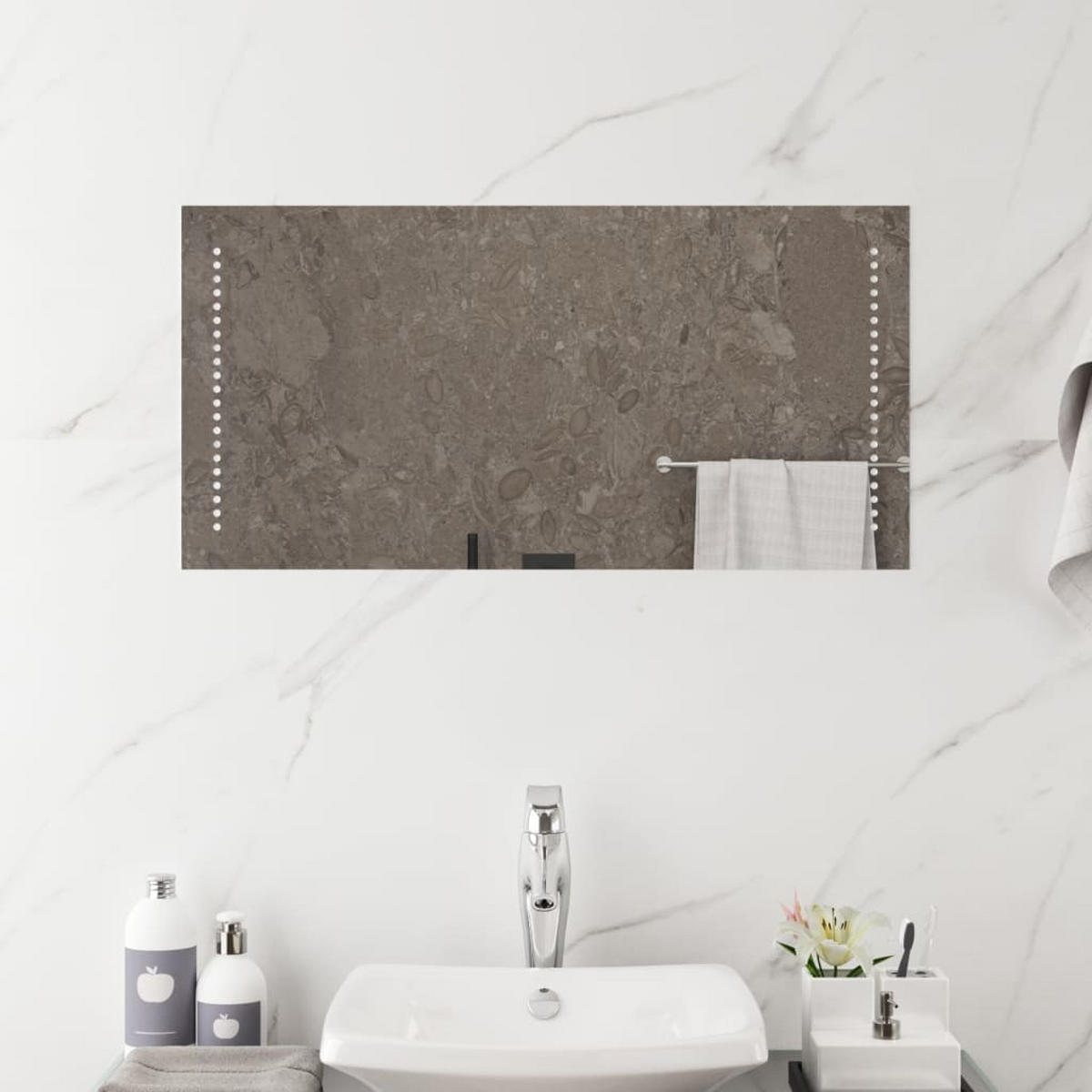 LED-BADSPIEGEL 40x80 cm - Transparent, Glas (40/19/80cm) - furnicato