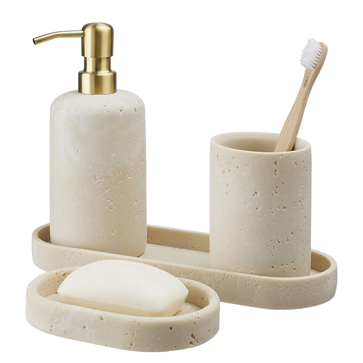 SEIFENSPENDER Verdon - Beige, Stein (7/19/7cm) - Butlers