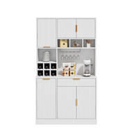 BUFFETSCHRANK Hochschrank Steckdose USB Weinablage Weiß - Weiß, Holzwerkstoff (100/175/40cm) - FLIEKS
