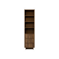 STANDREGAL Yasumi R50 - Nussbaumfarben/Schwarz, Holzwerkstoff/Kunststoff (50/201/39cm) - MIRJAN24