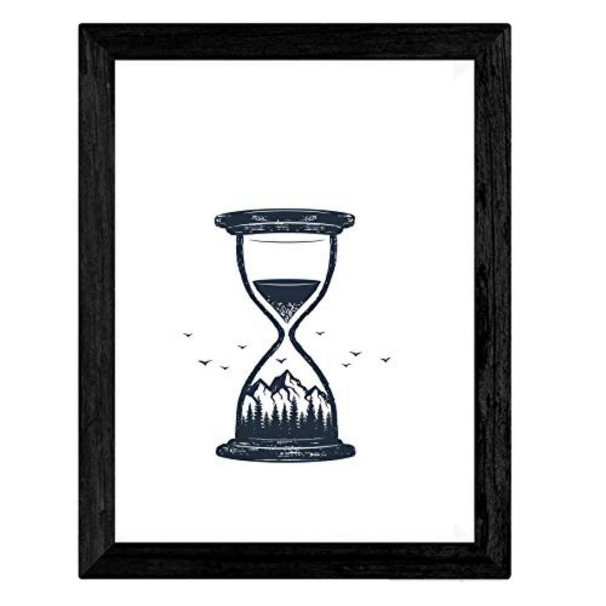 POSTER Set mit 4 Natur im nordischen Stil Wald und Meer in blauweiß A3 Rahmenlos - Klar, Papier (29.7/3cm) - Nacnic