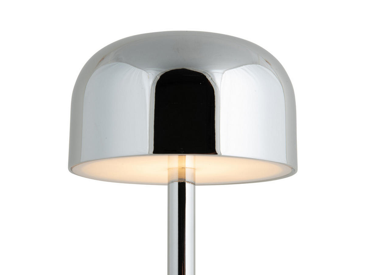 TISCHLAMPE James LED 12.5/12.5/24.5 cm - Silberfarben, Metall (12.5/12.5/24.5cm) - Leitmotiv