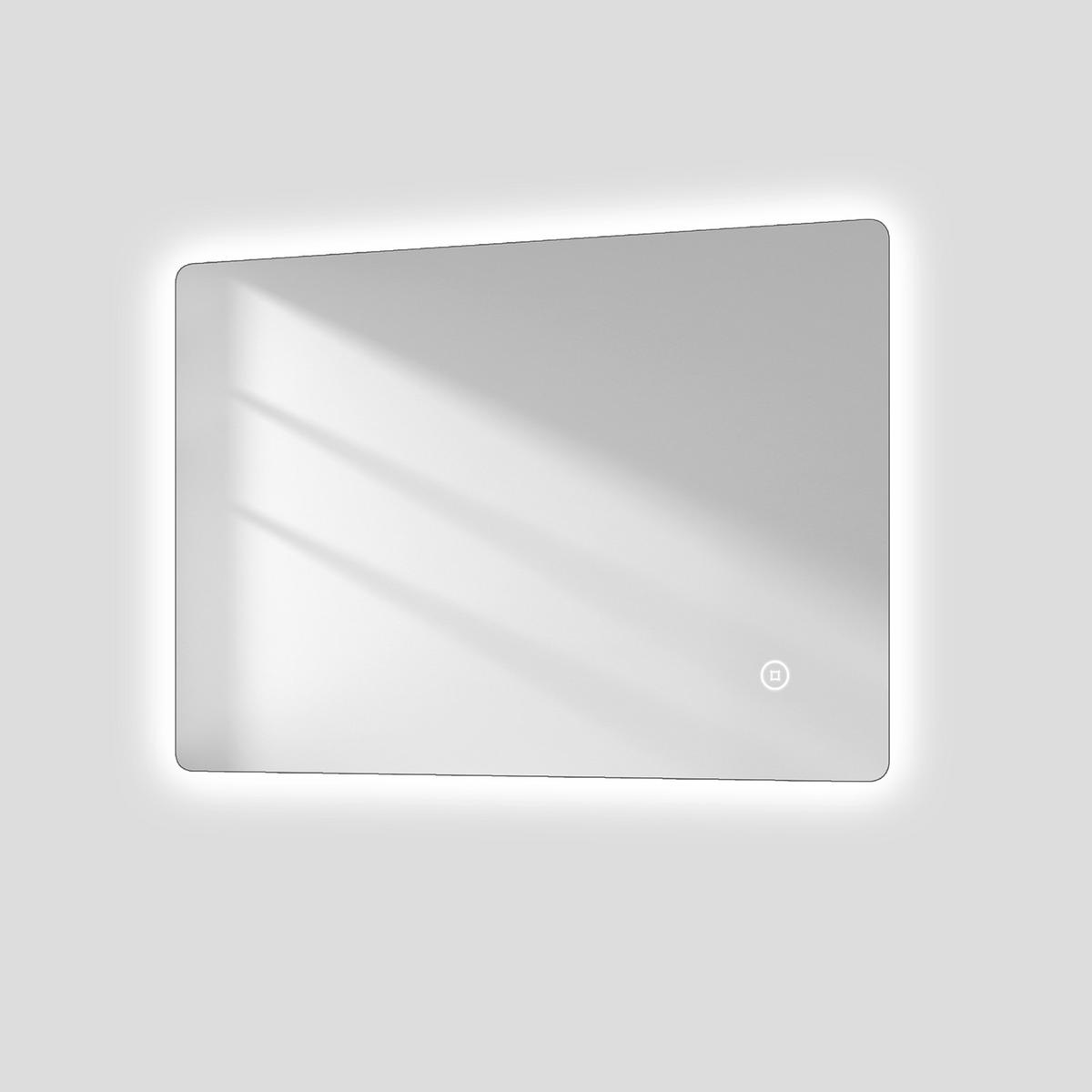 BADSPIEGEL mit Touch-Schalter Beleuchtung Rechteckig 70/50 cm - Weiß, Glas (50/3/70cm) - EMKE