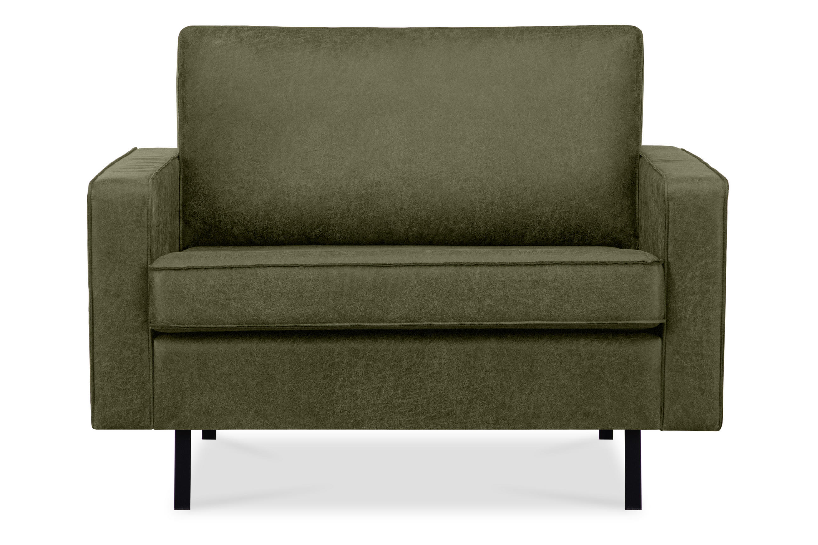 1,5-SITZER-SESSEL INVIA mit Armlehnen vintage, Lederoptik-Stoff, Grün - Schwarz/Grün, Textil (116/87/98cm) - KONSIMO®