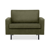 1,5-SITZER-SESSEL INVIA mit Armlehnen vintage, Lederoptik-Stoff, Grün - Schwarz/Grün, Textil (116/87/98cm) - KONSIMO®