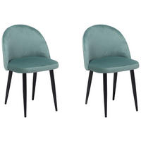 SCAUN DE BUCĂTĂRIE set de 2 catifea verde Visalia - verde, material textil/metal (50/81/47cm) - Beliani