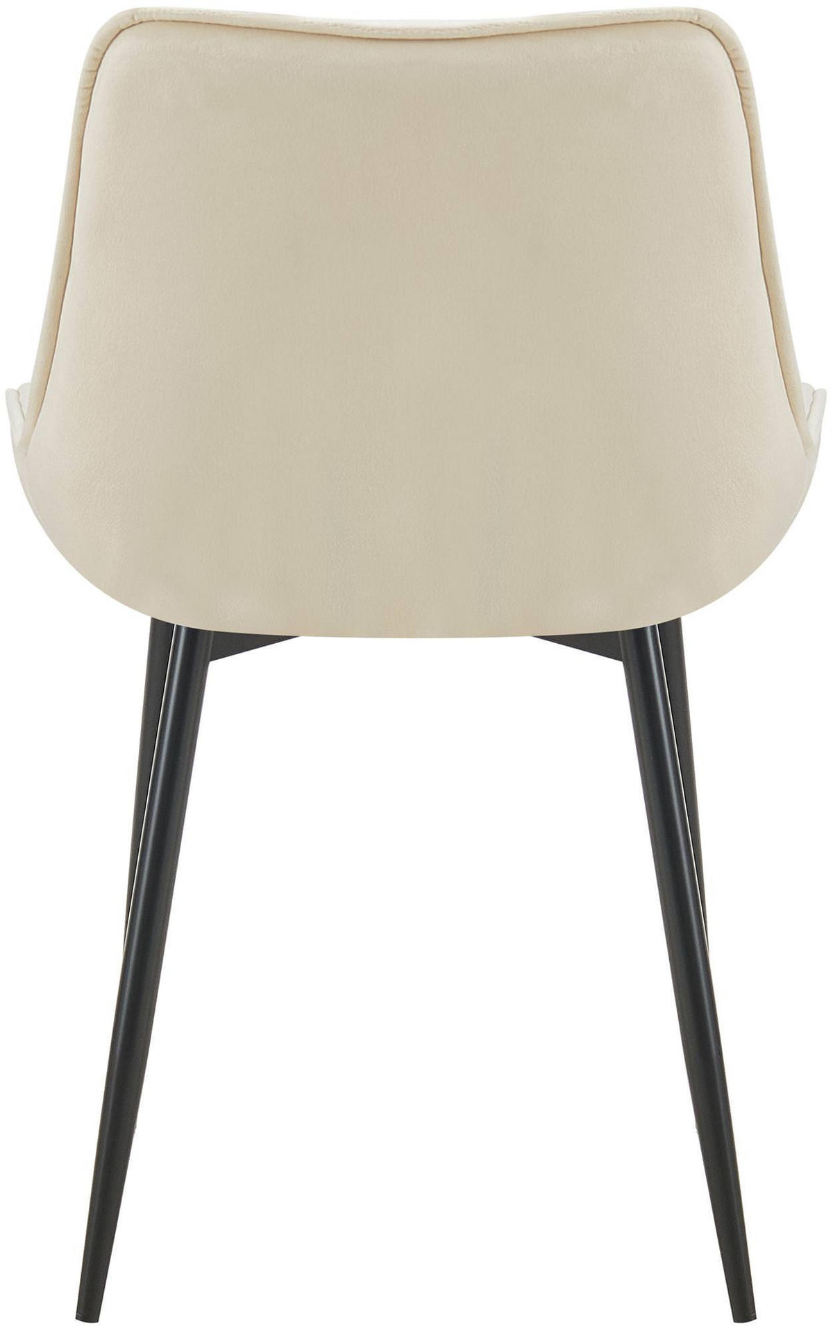 STUHL Samt creme - Creme/Schwarz, Textil/Metall (52/84/59cm) - CLP