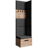 GARDEROBE Margaret V 81/203/43 mit gepolsterten Paneelen - Schwarz/Eiche Artisan, Holzwerkstoff/Kunststoff (60/206.5/42cm) - Beautysofa