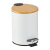 BAD-MÜLLEIMER - Weiß, Holz/Kunststoff (17/22.5/23cm) - Relaxdays
