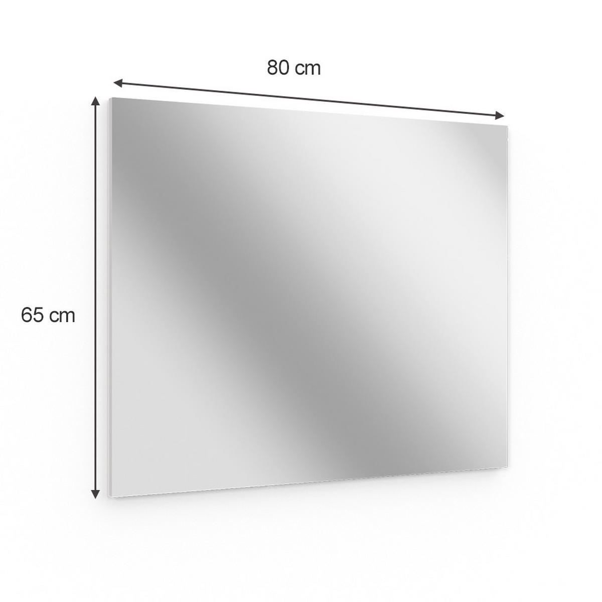 BADEZIMMERSPIEGEL Viola Weiß 80 x 65 cm - Weiß, Glas (2/65/80cm) - Vicco