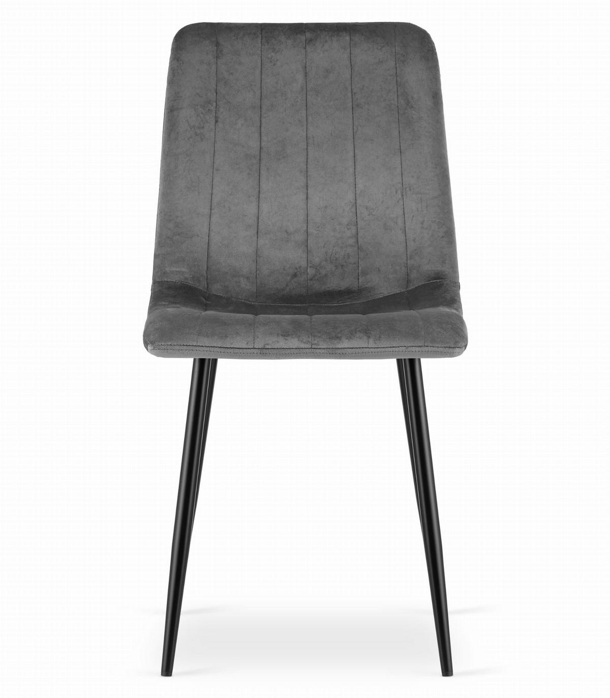 ESSTISCH-SET Esstisch Schwarz 120x80 cm NP Craft Set 4 Stück Stuhl Lava Grau Velours - Grau, Kunststoff (80/120/58cm)