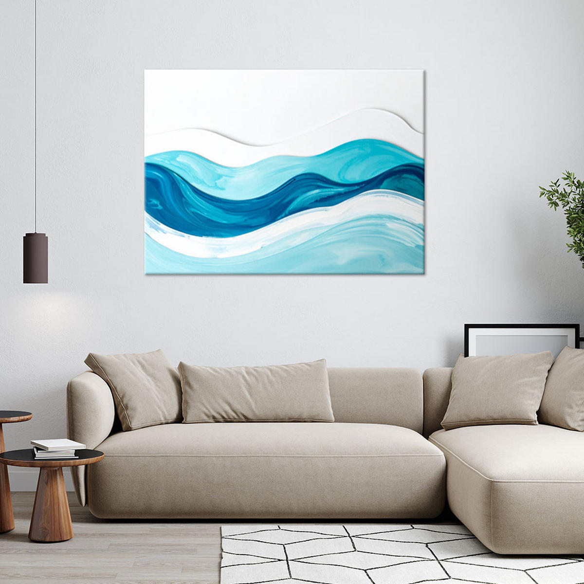 LEINWANDBILD Natur und Botanik 100x70cm - Blau, Textil (100/70cm) - Feeby