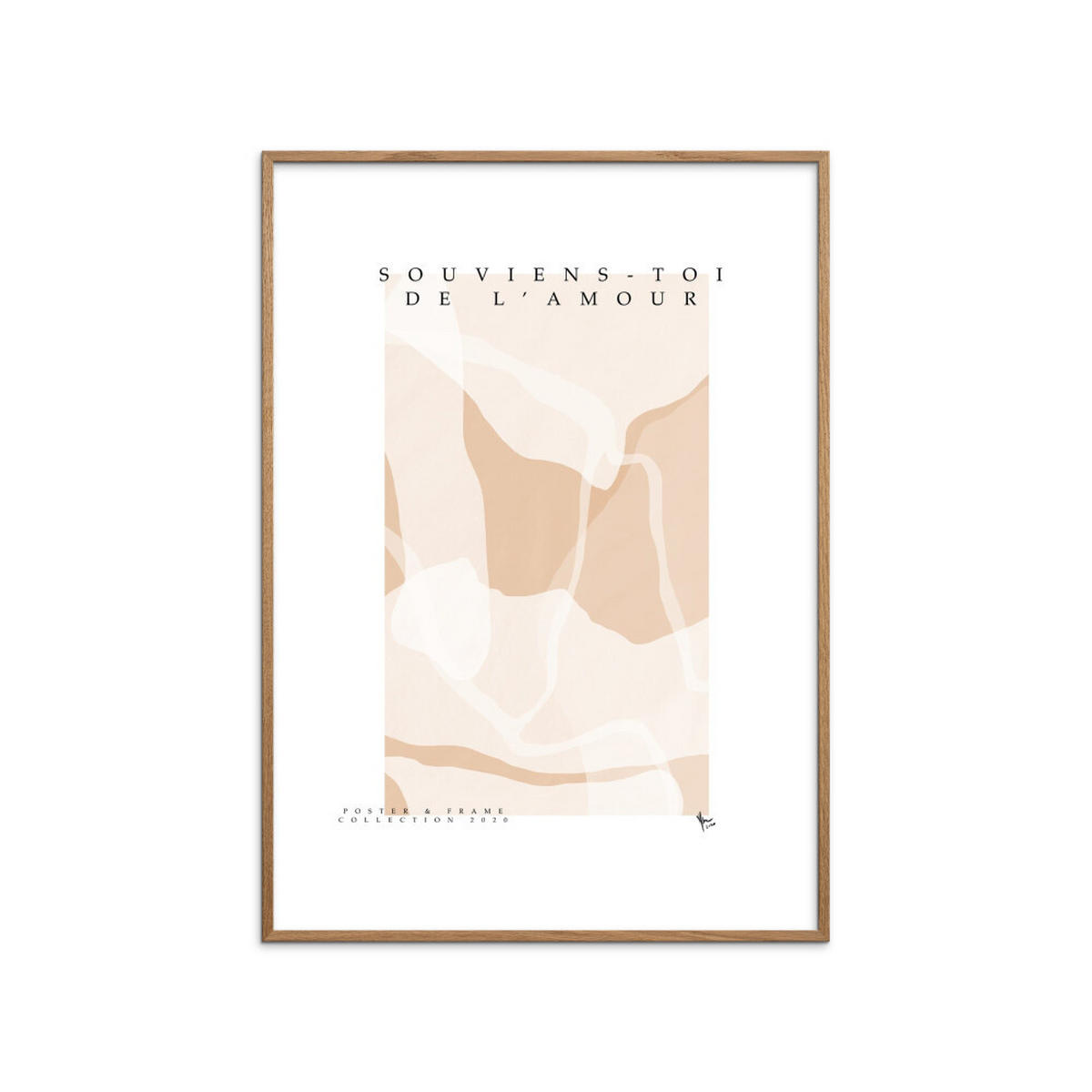POSTER mit Rahmen Poster & Frame - Collection - Souviens Toi De L'amour - Eichefarben/Naturfarben, Holz/Papier (30/40cm) - Poster&Frame