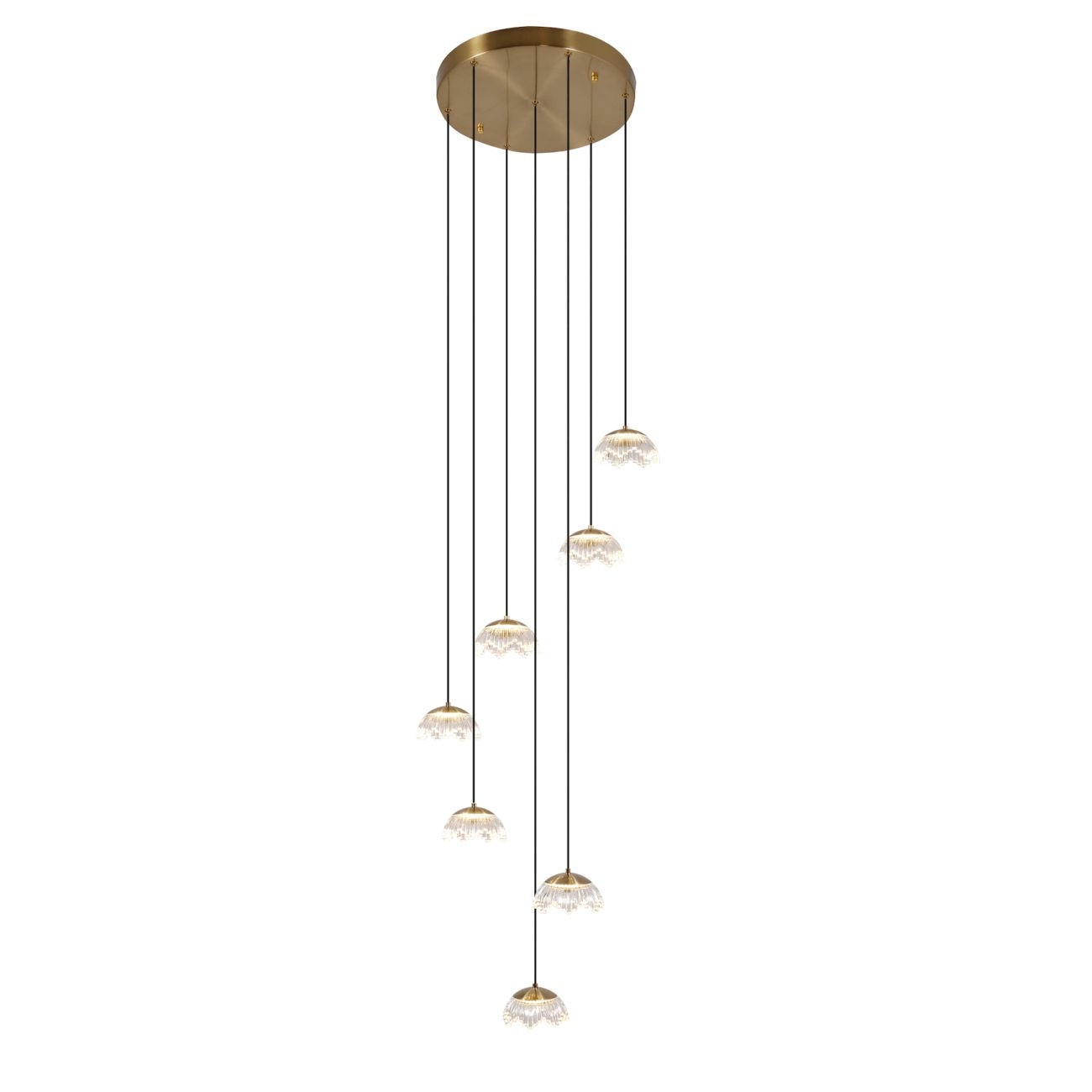 HÄNGELEUCHTE Liliana, Transparent und Goldfarben, 200cm - Transparent, Metall (200/40/200cm) - KOSILUM