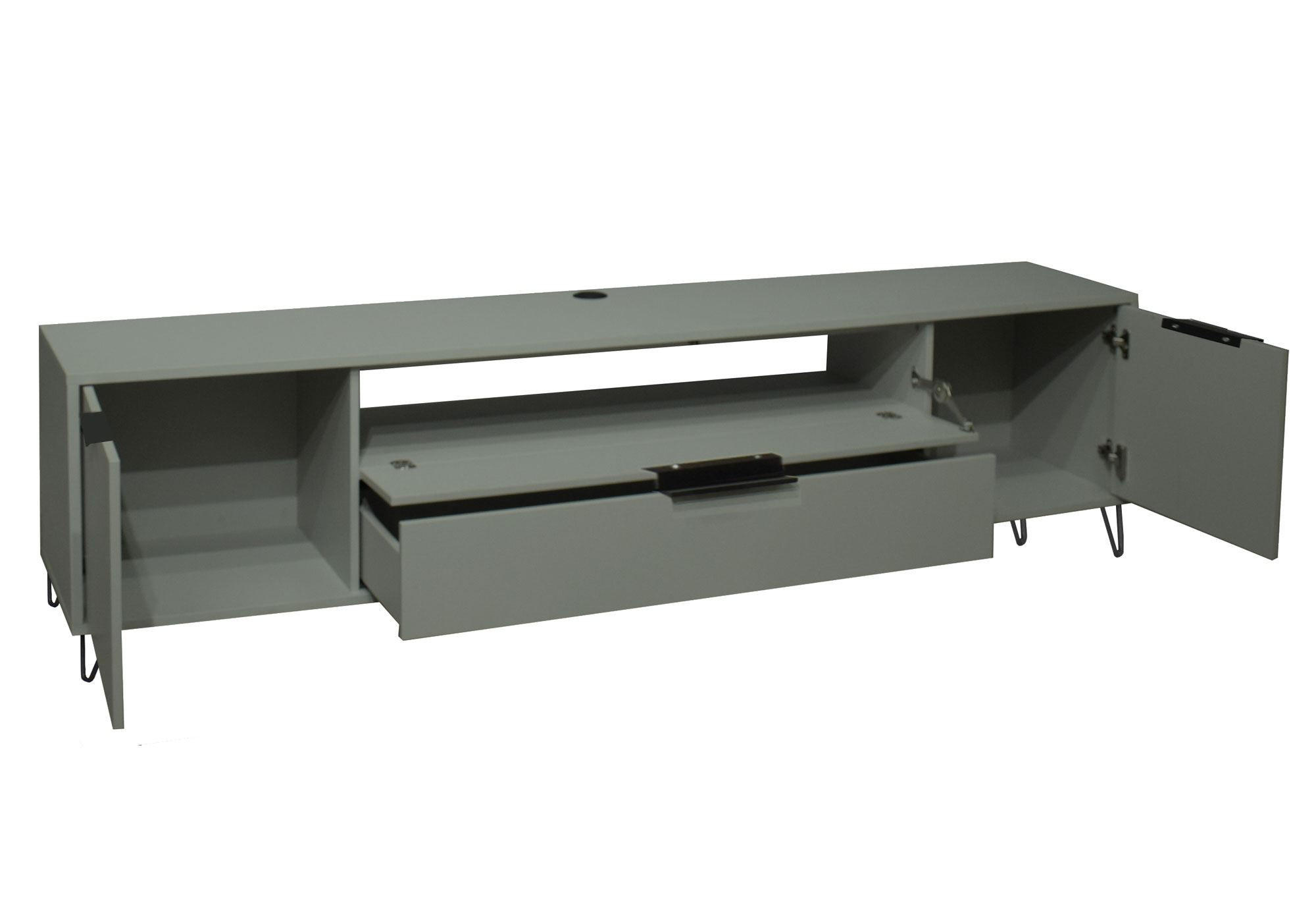 LOWBOARD Erna 216x45x62 Pinie Green matt Lack - Grün, Holzwerkstoff (216/62/45cm) - 58aufmkessel