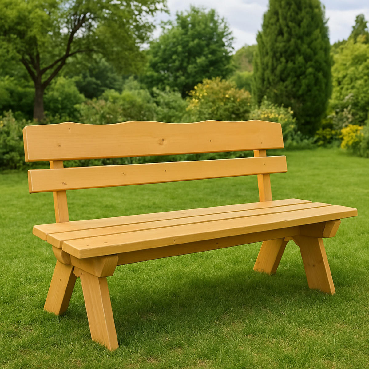 GARTENBANK Drieburg 3-Sitzer 150cm aus Kiefer massiv - Braun, Holz (150/82/60cm) - TPFGarden