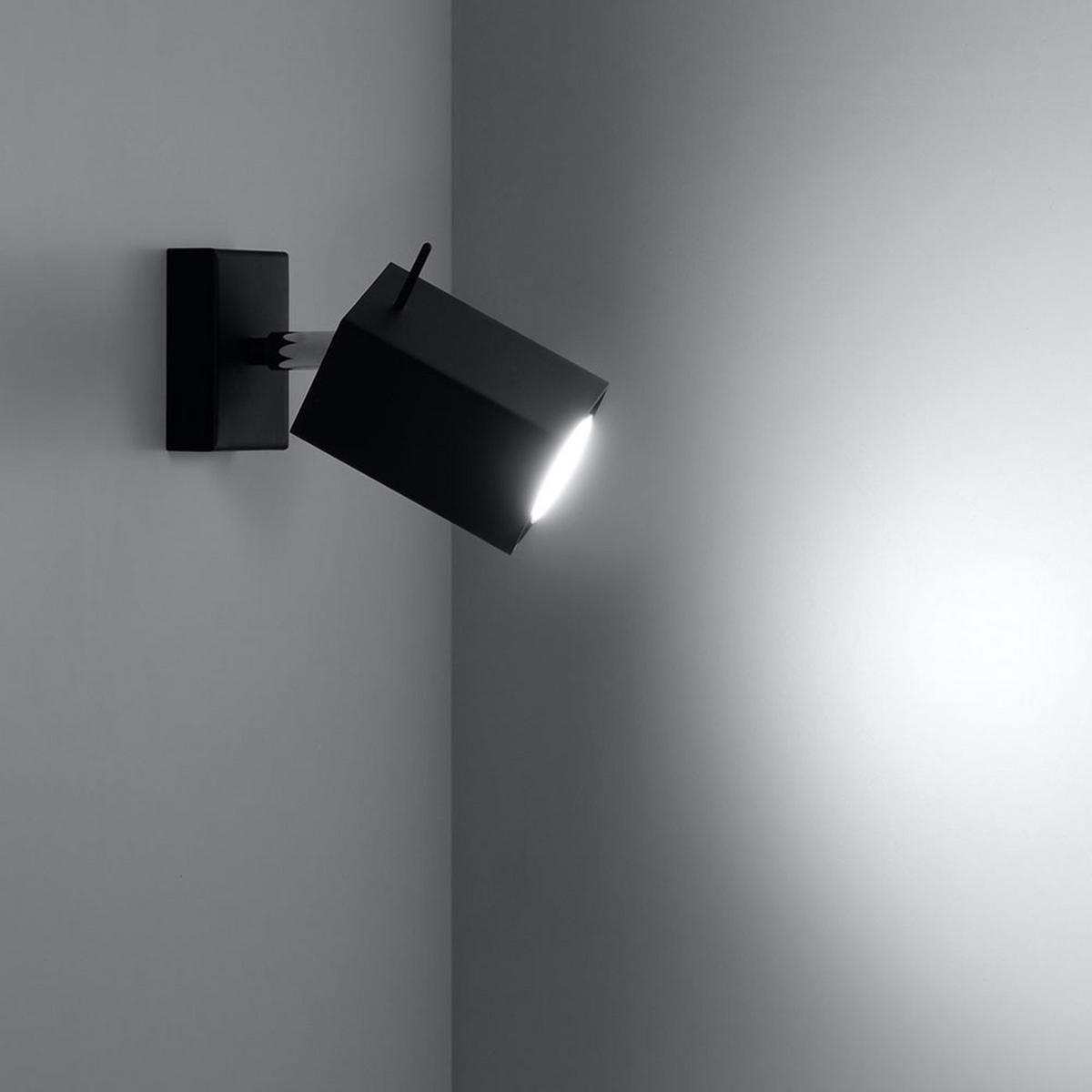 WANDELEUCHTE Merida Stahl Schwarz - Schwarz, Metall (8/15/10cm)