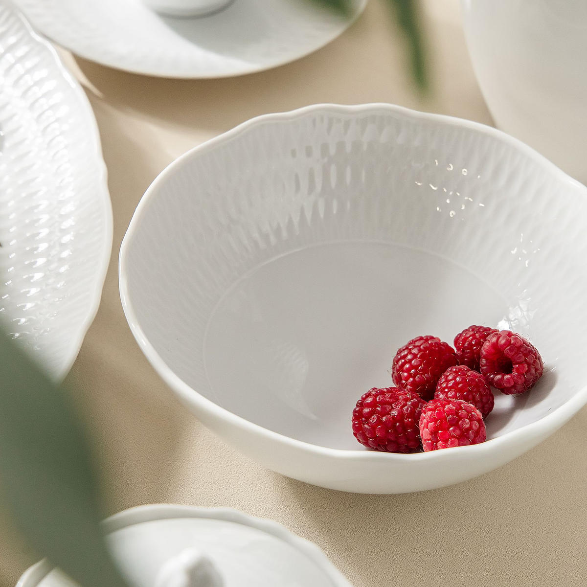 SALATSCHÜSSEL-SET CMIELOW SOFIA 6-tlg aus Porzellan - Weiß, Keramik - KONSIMO®