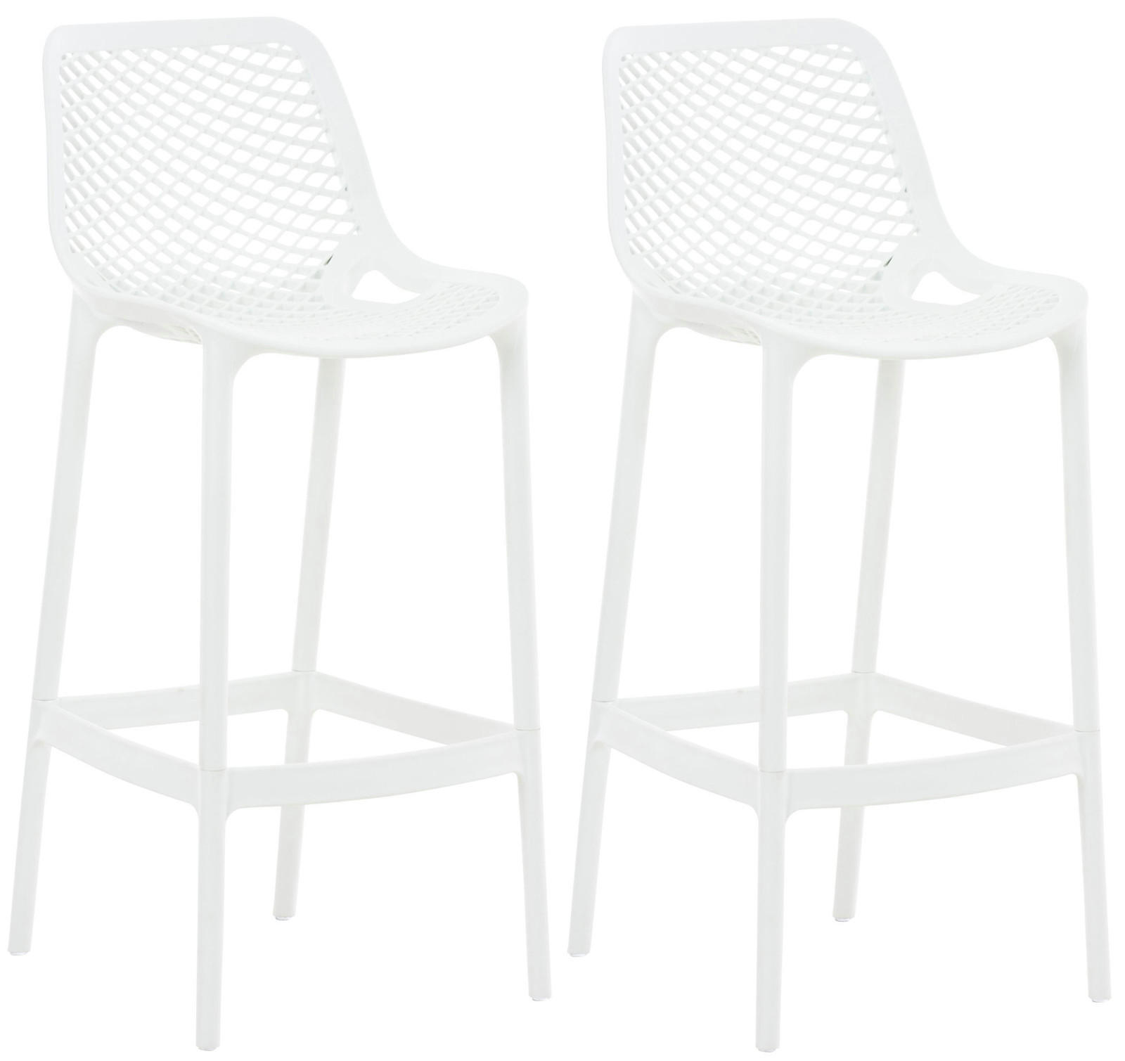 BARHOCKER 2er Set Kunststoff weiß - Weiß, Kunststoff (45/105/53cm) - CLP